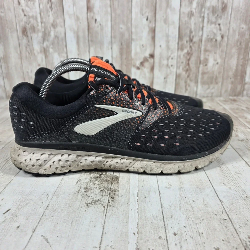 Brooks Glycerin 16 Mens Running Shoes Black Orange 1102891D069 Size 10 Medium D